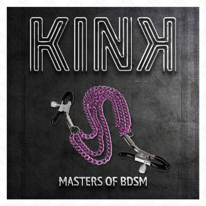 Pinzas Para Pezones Con Triple Cadena Violeta 20/23/28 Cm