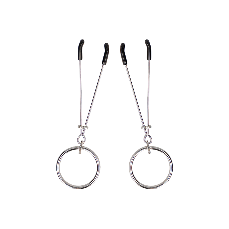 Pinzas Con Aro Plateado