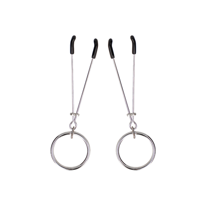 Pinzas Con Aro Plateado