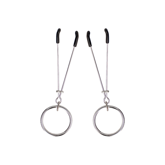 Pinzas Con Aro Plateado