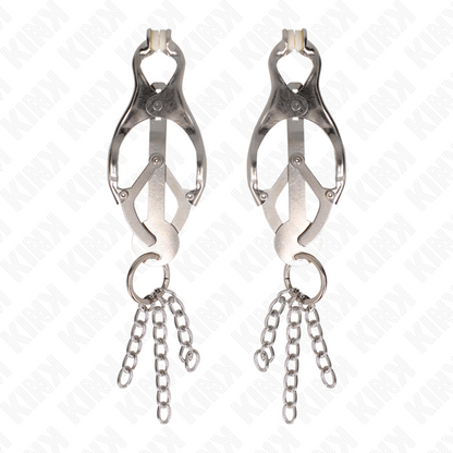 Pinzas Para Pezones Estilo Japonés Con Cadenas Plateado