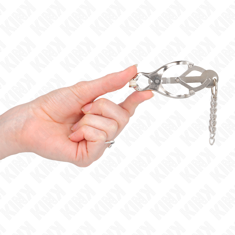 Pinzas Para Pezones Estilo Japonés Con Cadenas Plateado
