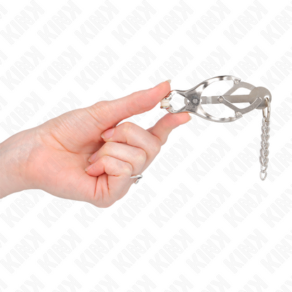 Pinzas Para Pezones Estilo Japonés Con Cadenas Plateado