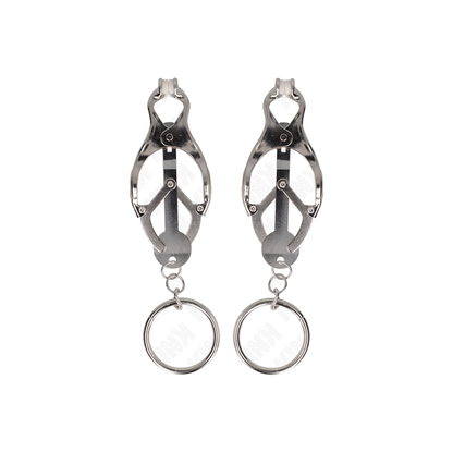 Pinzas Para Pezones Estilo Japonés Con Aros Plateado