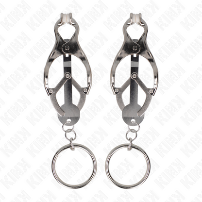 Pinzas Para Pezones Estilo Japonés Con Aros Plateado