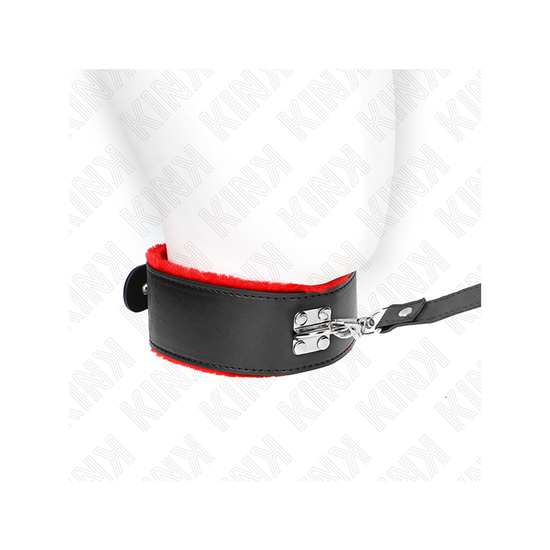 Collar Con Correa 116 Cm De Piel Rojo Ajustable 40-48 Cm X 6 Cm