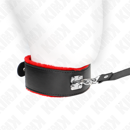 Collar Con Correa 116 Cm De Piel Rojo Ajustable 40-48 Cm X 6 Cm