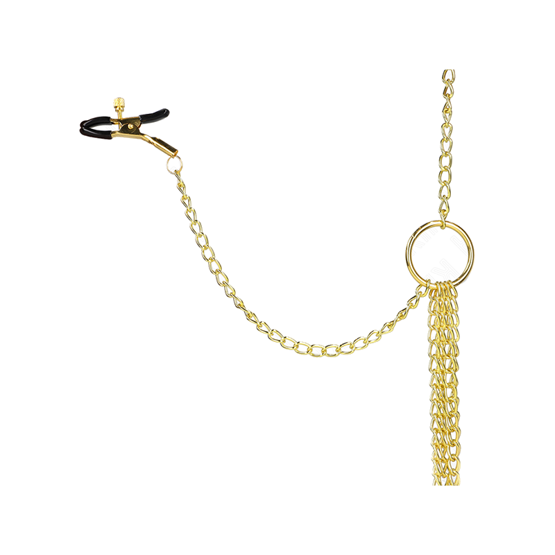 Pinzas Para Pezones Y Clítoris 4 Enganches Ajustable Dorado