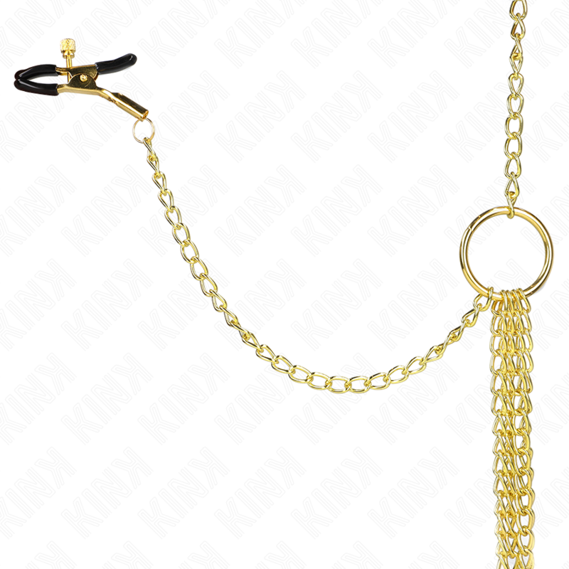 Pinzas Para Pezones Y Clítoris 4 Enganches Ajustable Dorado