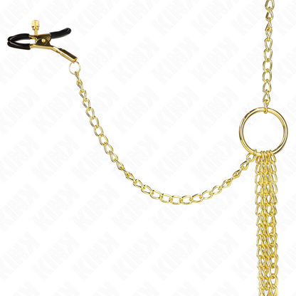 Pinzas Para Pezones Y Clítoris 4 Enganches Ajustable Dorado