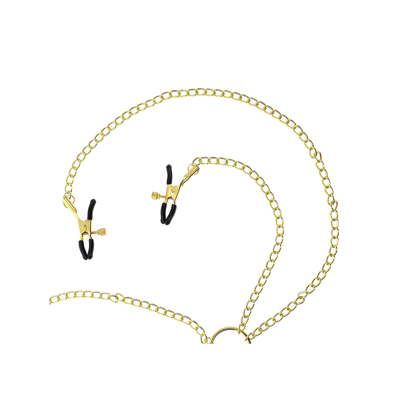 Pinzas Para Pezones Y Clítoris 4 Enganches Ajustable Dorado