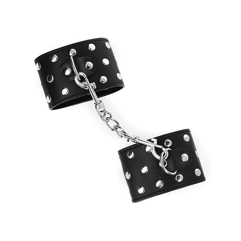 Muñequeras Con Cierre A Presión Lleno De Tachuelas Ajustable Negro 19-24 Cm X 5.5 Cm