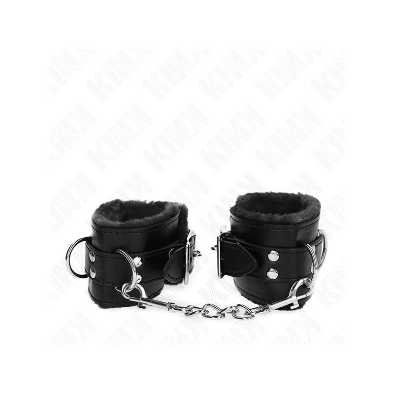 Muñequeras Forradas Negro Con Correa Negro Ajustable 20-29 Cm X 5.5 Cm
