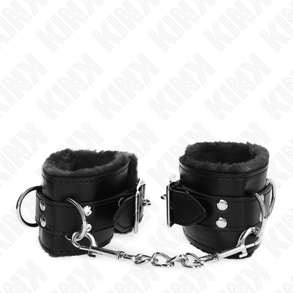 Muñequeras Forradas Negro Con Correa Negro Ajustable 20-29 Cm X 5.5 Cm