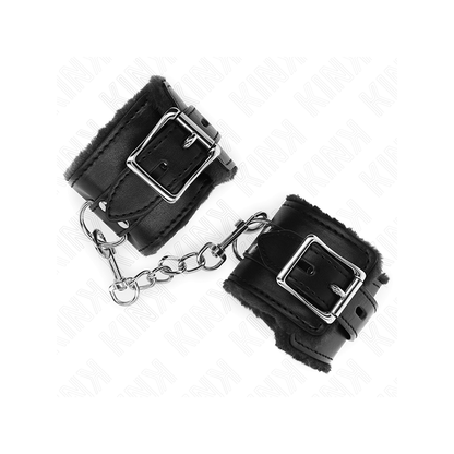 Muñequeras Forradas Negro Con Correa Negro Ajustable 20-29 Cm X 5.5 Cm
