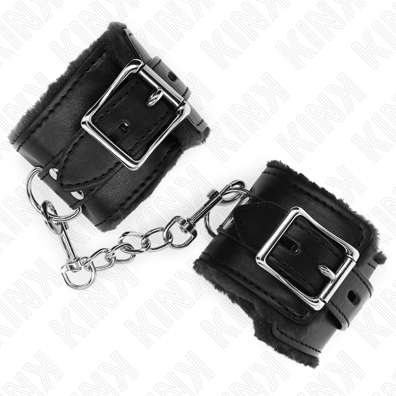 Muñequeras Forradas Negro Con Correa Negro Ajustable 20-29 Cm X 5.5 Cm
