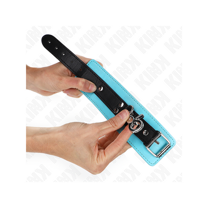 Muñequeras Con Cierre Premium Negro / Azul Ajustable 21-28 Cm X 5.5 Cm