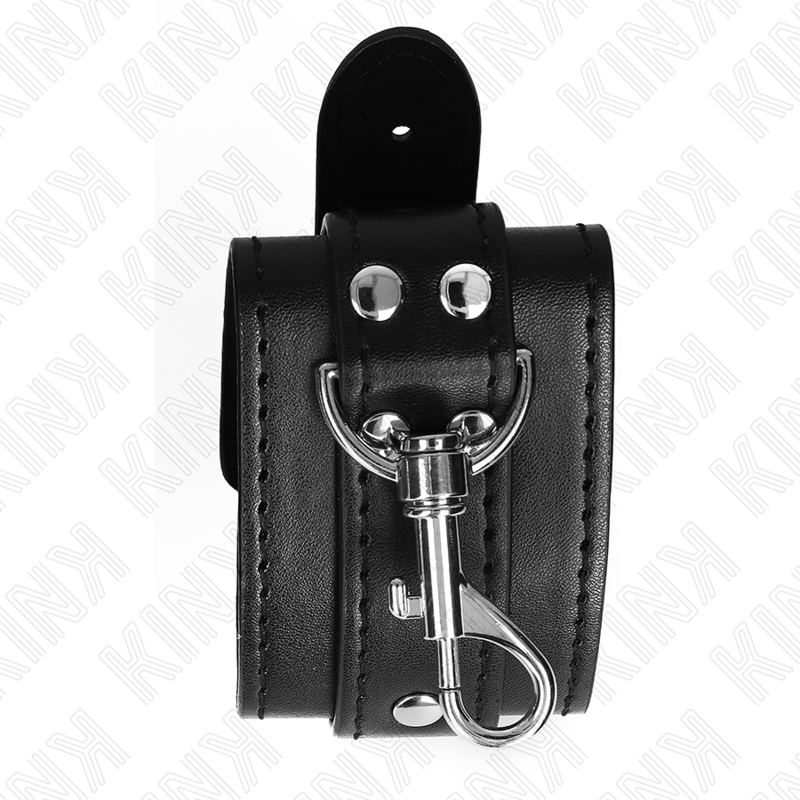 Muñequeras Estilo Mazmorra Con Cerradura Negro Ajustable 21-28 Cm X 5.5 Cm