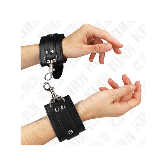 Muñequeras Estilo Mazmorra Con Cerradura Negro Ajustable 21-28 Cm X 5.5 Cm