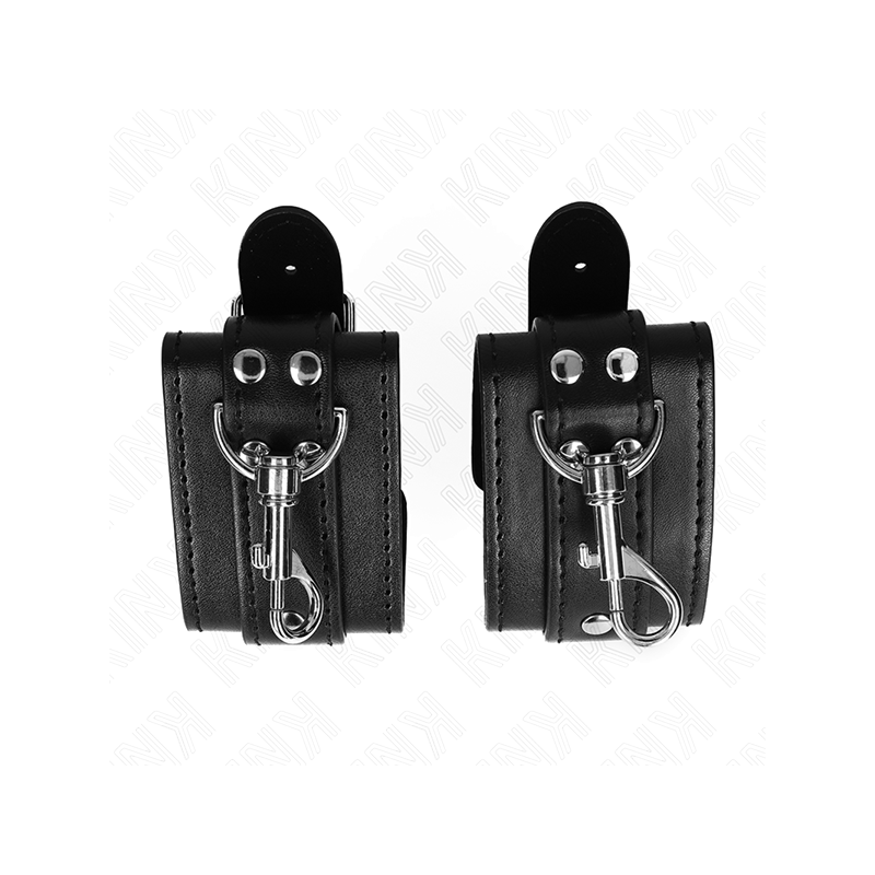 Muñequeras Estilo Mazmorra Con Cerradura Negro Ajustable 21-28 Cm X 5.5 Cm