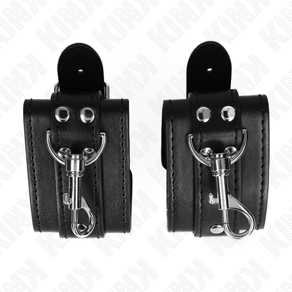 Muñequeras Estilo Mazmorra Con Cerradura Negro Ajustable 21-28 Cm X 5.5 Cm