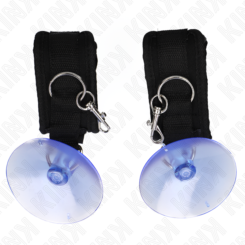 Muñequeras Con Ventosa Negro Ajustable 29-40 Cm X 5 Cm