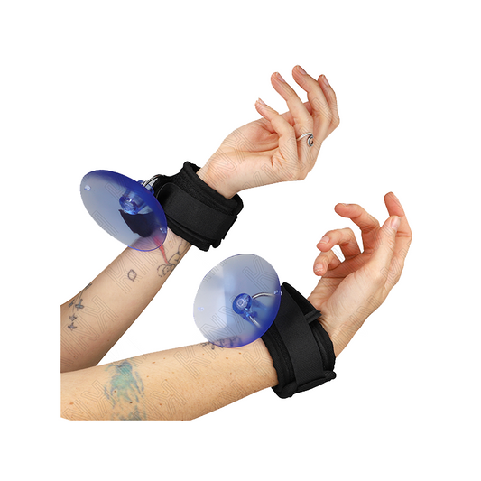 Muñequeras Con Ventosa Negro Ajustable 29-40 Cm X 5 Cm