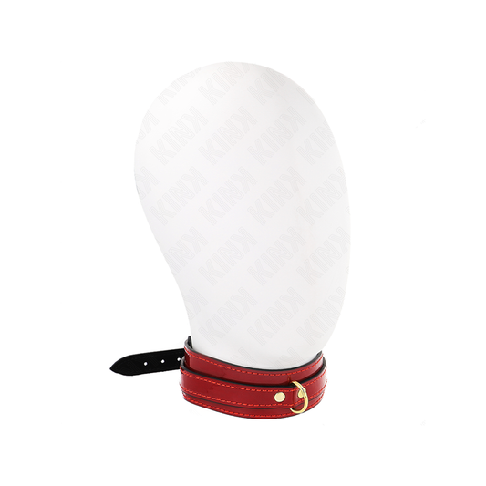 Collar Ajustable Rojo Vino Detalles Dorados 29-42.5 Cm X 4 Cm