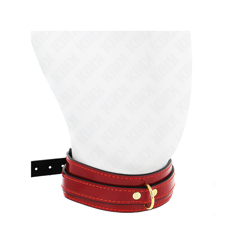 Collar Ajustable Rojo Vino Detalles Dorados 29-42.5 Cm X 4 Cm