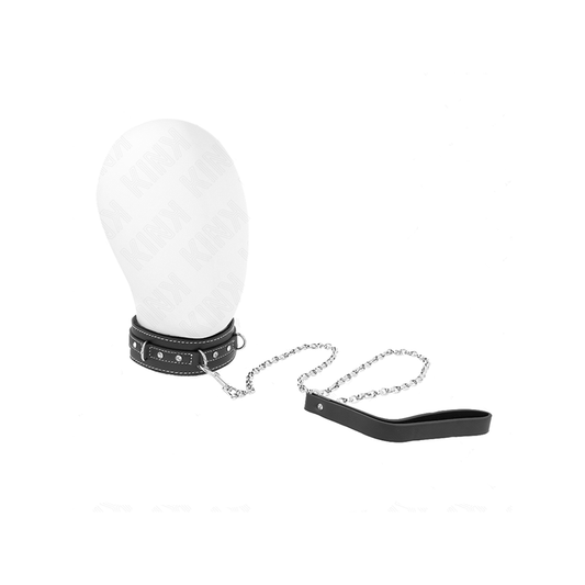 Collar Con Correa 105 Cm De Piel De Pvc Remache De Diamantes De Imitación 41.5 X 4 Cm