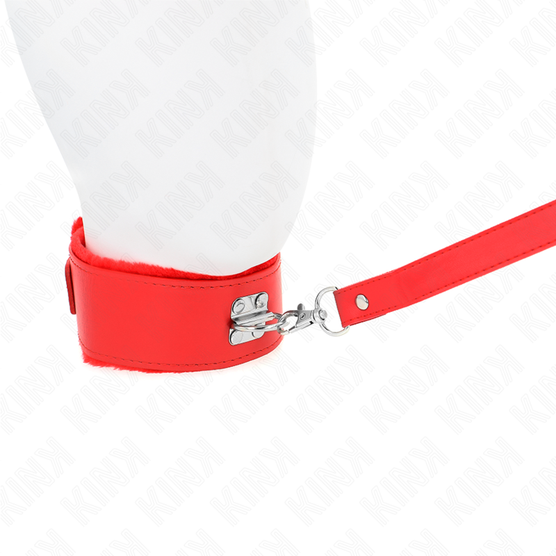 Collar Con Correa 116 Cm Con Tachuelas Plateadas Modelo 4 Rojo Ajustable 40-48 Cm X 6 Cm