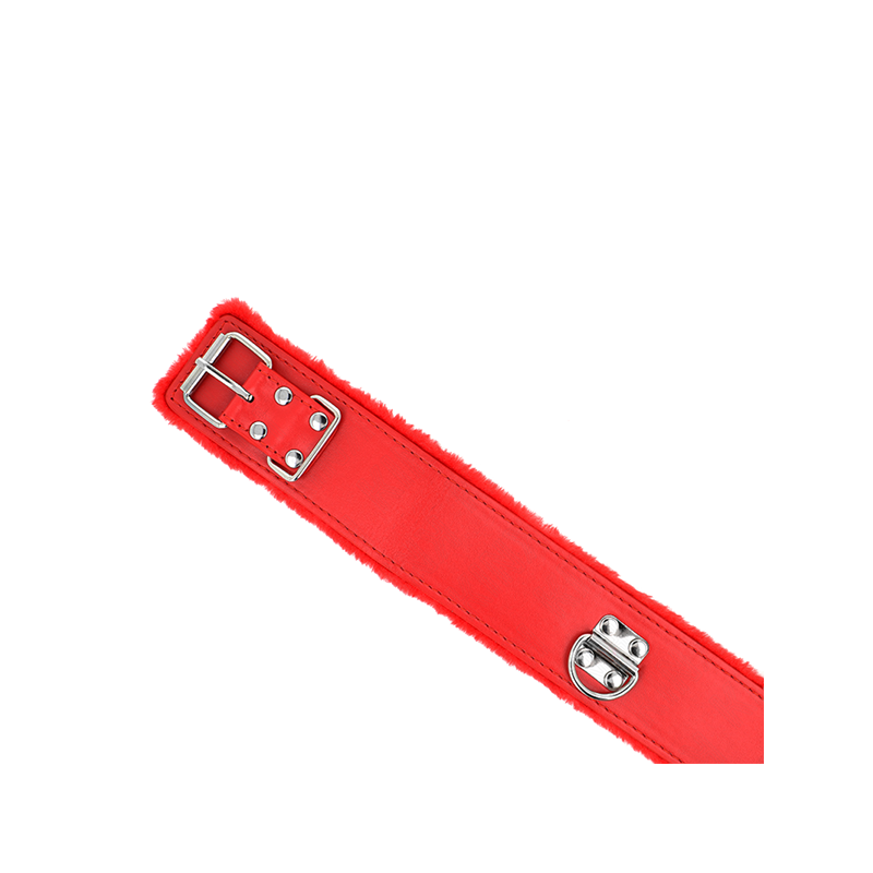 Collar Con Correa 116 Cm Con Tachuelas Plateadas Modelo 4 Rojo Ajustable 40-48 Cm X 6 Cm