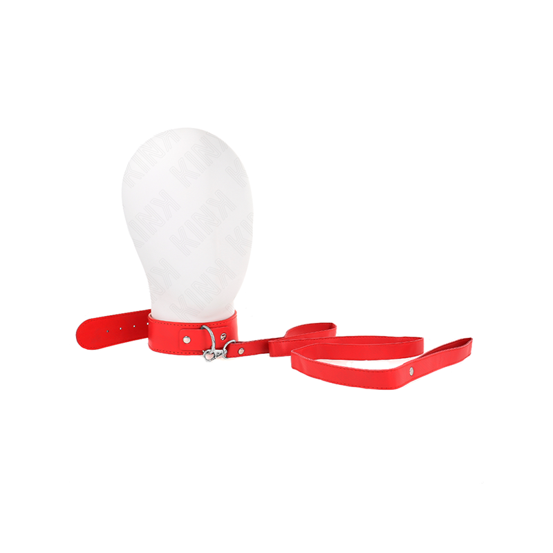 Collar Con Correa 116 Cm Fino Rojo Ajustable 32-50 Cm X 8 Cm