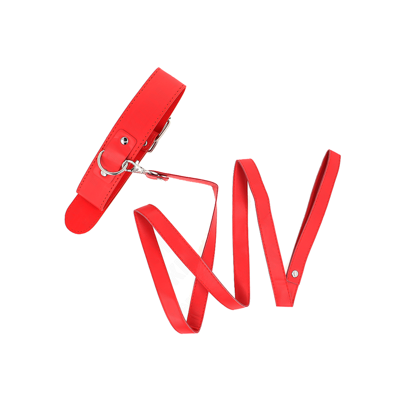 Collar Con Correa 116 Cm Fino Rojo Ajustable 32-50 Cm X 8 Cm