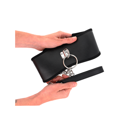 Collar Con Correa 65 Cm Ancho Negro Ajustable 40-55 Cm X 10 Cm
