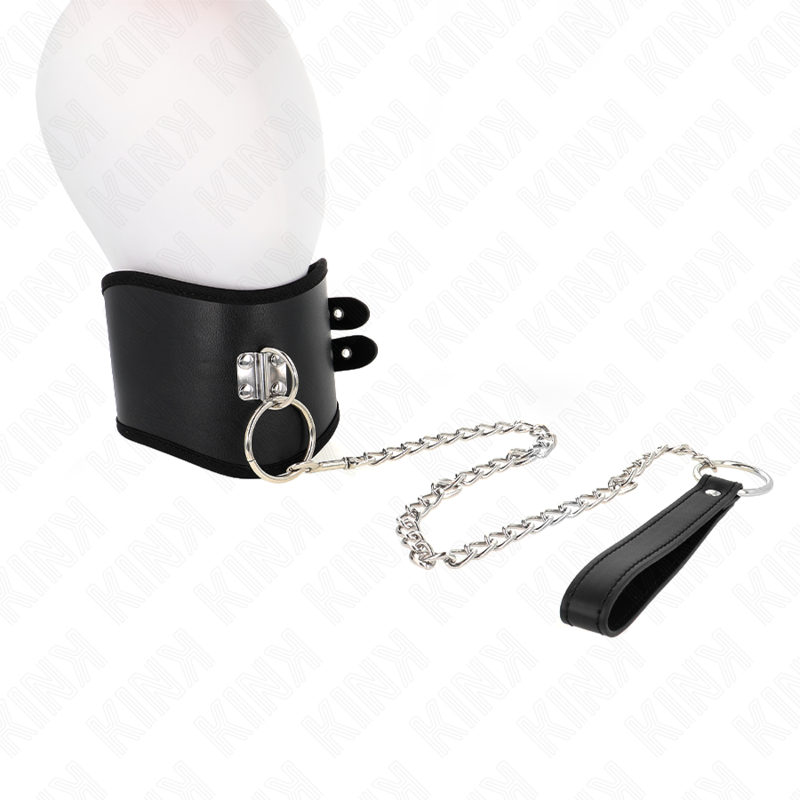 Collar Con Correa 65 Cm Ancho Negro Ajustable 40-55 Cm X 10 Cm