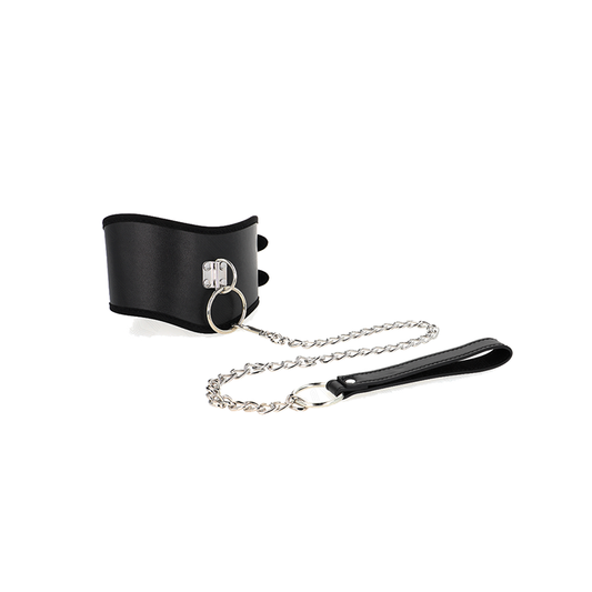 Collar Con Correa 65 Cm Ancho Negro Ajustable 40-55 Cm X 10 Cm