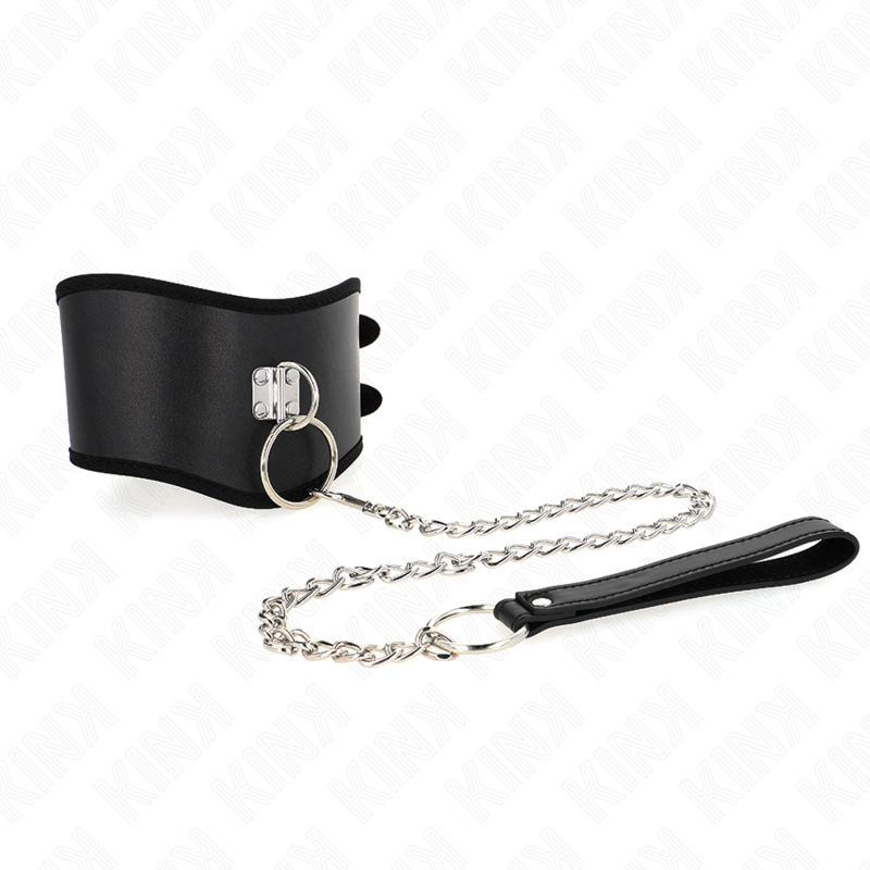 Collar Con Correa 65 Cm Ancho Negro Ajustable 40-55 Cm X 10 Cm