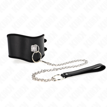 Collar Con Correa 65 Cm Ancho Negro Ajustable 40-55 Cm X 10 Cm