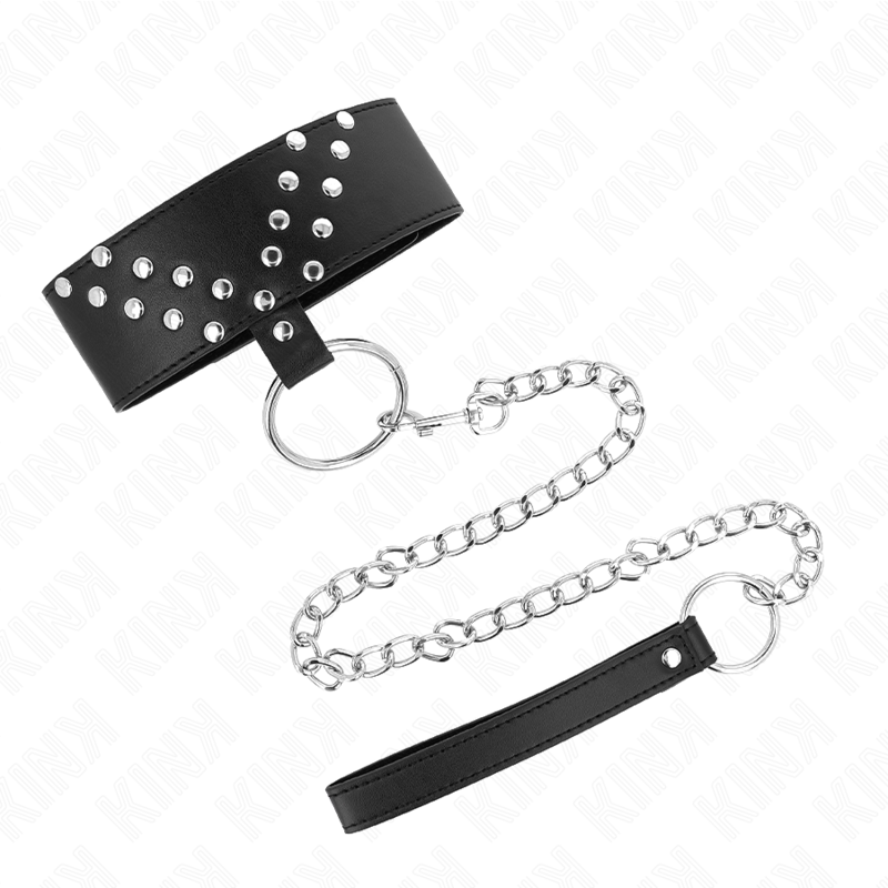 Collar Con Correa 65 Cm Con Remache En V Ajustable 36-43 Cm X 5 Cm