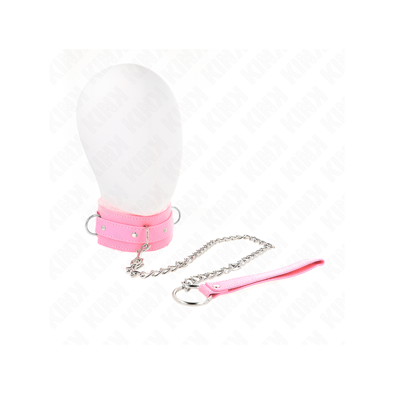 Collar Con Correa 65 Cm Con Restricciones Rosa Ajustable 36-42 Cm X 5.5 Cm