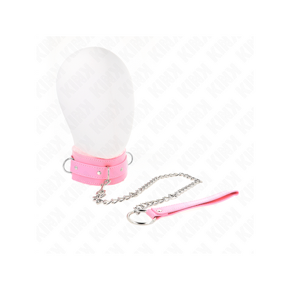 Collar Con Correa 65 Cm Con Restricciones Rosa Ajustable 36-42 Cm X 5.5 Cm