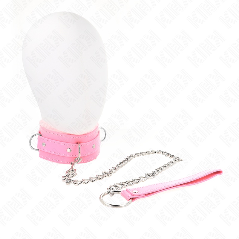 Collar Con Correa 65 Cm Con Restricciones Rosa Ajustable 36-42 Cm X 5.5 Cm