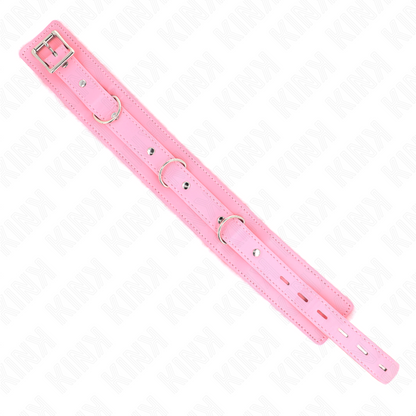 Collar Con Correa 65 Cm Con Restricciones Rosa Ajustable 36-42 Cm X 5.5 Cm