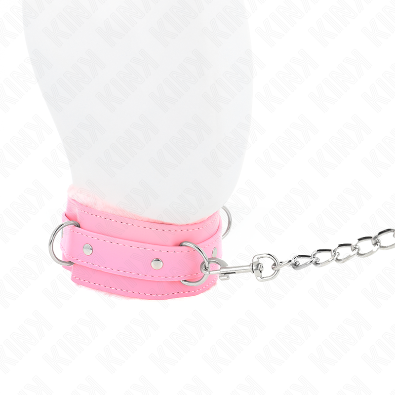 Collar Con Correa 65 Cm Con Restricciones Rosa Ajustable 36-42 Cm X 5.5 Cm