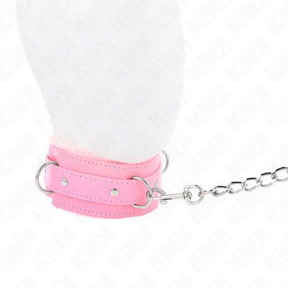Collar Con Correa 65 Cm Con Restricciones Rosa Ajustable 36-42 Cm X 5.5 Cm
