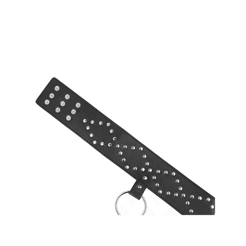 Collar Con Correa 65 Cm Con Tachuelas Plateadas Modelo 3 Ajustable 36-43 Cm X 5 Cm