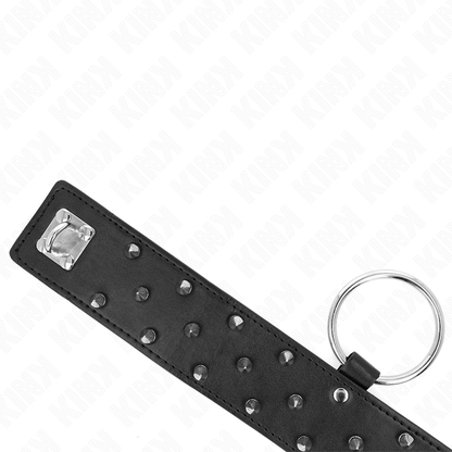 Collar Con Correa 65 Cm Con Tachuelas Plateadas Modelo 5 Ajustable 36-43 Cm X 5 Cm