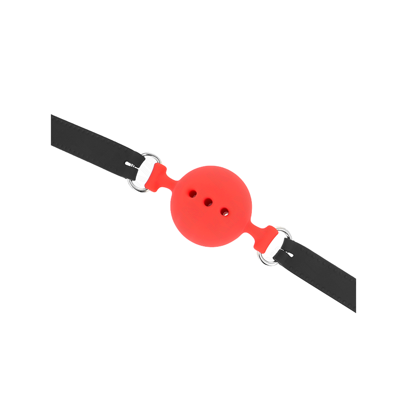 Mordaza 55 X 2 Cm De Bola 5 Cm De Silicona Completa Talla L Rojo Ajustable 35-51 Cm