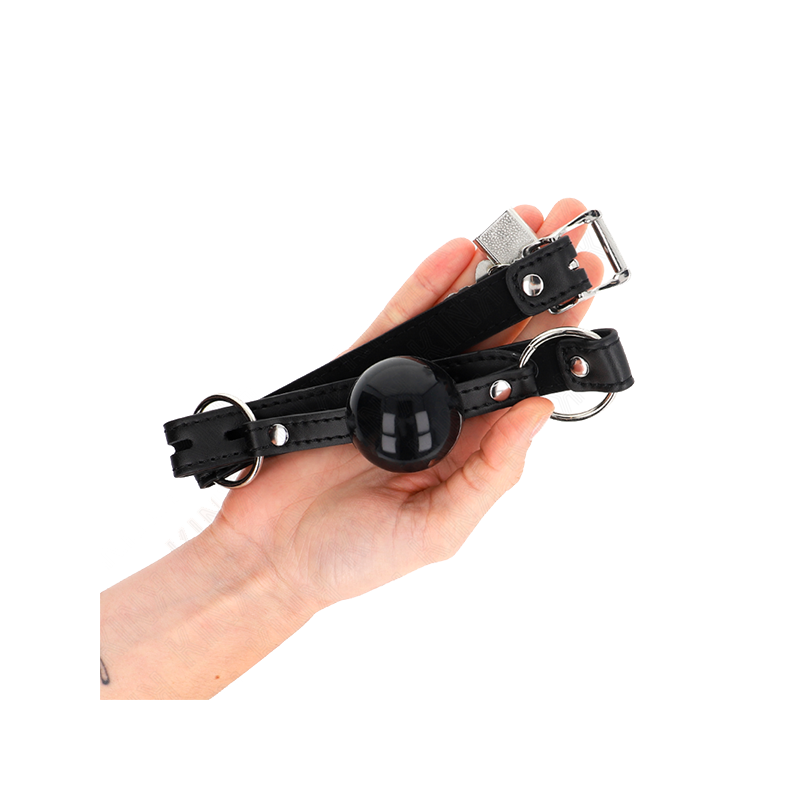 Mordaza De Bola 4 Cm Tpe Con Candado Negro 60 X 2 Cm